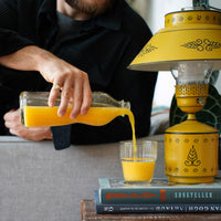 Side view of Aqua 25.25 oz. Bottle with Top (Set of 6)