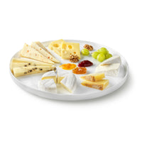 Side view of Alta Cucina 12.5" x 0.75" Opal Glass Large Stacking Plate (Set of 12)