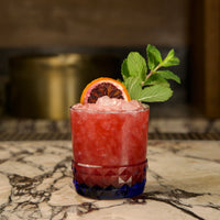 Side view of America '20s 12.5 oz. DOF Drinking Glasses, Sapphire Blue (Set of 6)