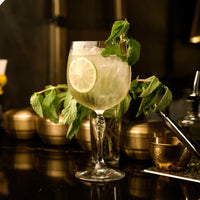 Side view of America '20s 25.25 oz. Gin Tonic Cocktail Glasses (Set of 4)