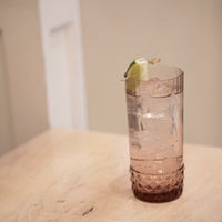 Side view of America '20s 16.25 oz. Cooler Drinking Glasses, Lilac Rose (Set of 6)