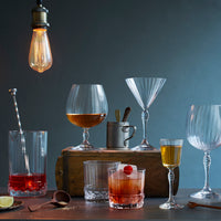 Side view of America '20s 10.25 oz. Rocks Drink Drinking Glasses (Set of 4)