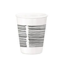 Side view of Aromateca 7.25 oz. Opal Glass Tea Cup, Linee (Set of 12)