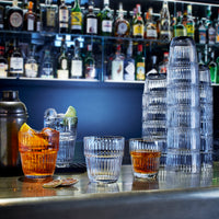 Side view of Barshine 10.3 oz. Rocks Stackable Drinking Glasses (Set of 6)