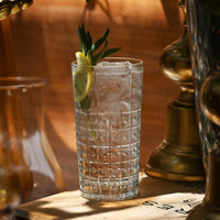 Side view of Bartender 10.25 oz. Este Long Drink Drinking Glasses (Set of 4)