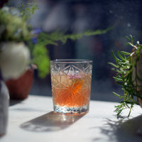 Side view of Bartender 13.25 oz. Lounge DOF Drinking Glasses (Set of 4)