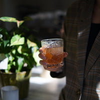 Side view of Bartender 13.25 oz. Lounge DOF Drinking Glasses (Set of 4)