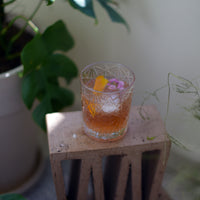 Side view of Bartender 13.25 oz. Lounge DOF Drinking Glasses (Set of 4)