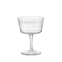 Side view of Bartender 7.5 oz. Novecento Art Deco Fizz Cocktail Glasses (Set of 6)