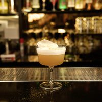 Side view of Bartender 7.5 oz. Novecento Art Deco Fizz Cocktail Glasses (Set of 6)