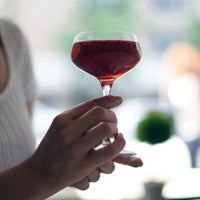 Side view of Bartender 8.5 oz. Novecento Liberty Cocktail Coupe (Set of 6)