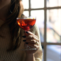 Side view of Bartender 8 oz. Novecento Martini Cocktail Glasses (Set of 4)