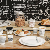 Side view of Chiaroscuro 3.25 oz. Opal Glass Caffeino Cup, Linee (Set of 12)