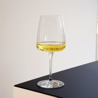 Side view of Exclusiva 12.5 oz. Chardonnay White Wine Glasses (Set of 6)