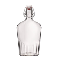 Side view of Fiaschetta Glass Pocket Flask Leak Proof