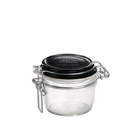 Side view of Fido 4.25 oz. Food Jar, Black Top (Set of 12)