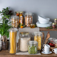 Side view of Fido Cylinder 50.75 oz. Spaghetti & Canning Jar, Clear