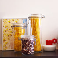 Side view of Fido Cylinder 50.75 oz. Spaghetti & Canning Jar, Clear