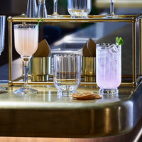 Side view of Florian 12.6 oz. DOF Drinking Glasses (Set of 4)