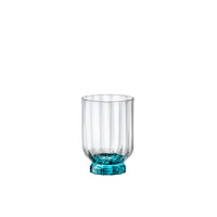 Side view of Florian 12.6 oz. DOF Drinking Glasses, Lucent Blue (Set of 4)