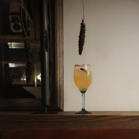 Side view of Florian 12.8 oz. White Wine / Spritz Glasses, Lucent Blue (Set of 4)