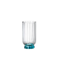 Side view of Florian 14.5 oz. Beverage Drinking Glasses, Lucent Blue (Set of 4)