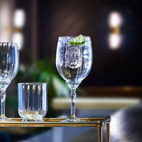 Side view of Florian 18 oz. Red Wine / Gin & Tonic Glasses (Set of 4)