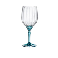 Side view of Florian 18 oz. Red Wine / Gin & Tonic Glasses, Lucent Blue (Set of 4)