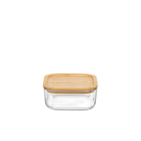 Side view of Frigoverre 11.75 oz. Bamboo Square Food Storage Container (Set of 12)