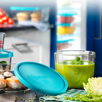 Side view of Frigoverre 23.75 oz. Round Tall Food Storage Container (Set of 12)