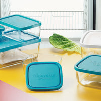 Side view of Frigoverre 25.25 oz. Square Food Storage Container (Set of 12)