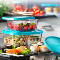 Side view of Frigoverre 25.25 oz. Square Food Storage Container (Set of 12)