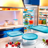 Side view of Frigoverre 25.25 oz. Square Food Storage Container (Set of 12)