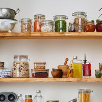 Side view of Frigoverre 33.75 oz. Bamboo Square Food Storage Container (Set of 12)