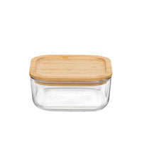 Side view of Frigoverre 33.75 oz. Bamboo Square Food Storage Container (Set of 12)