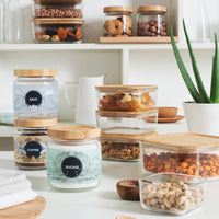 Side view of Frigoverre 11.75 oz. Bamboo Square Food Storage Container (Set of 12)