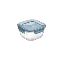 Side view of Frigoverre Evolution 14.25 oz. Square Food Storage Container, Gray Lid (Set of 12)