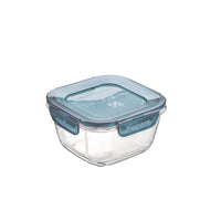 Side view of Frigoverre Evolution 25.25 oz Square Food Storage Container, Gray Lid (Set of 12)