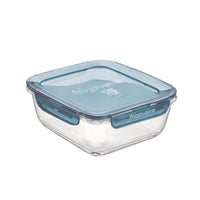 Side view of Frigoverre Evolution 47.25 oz. Square Food Storage Container, Gray Lid (Set of 4)