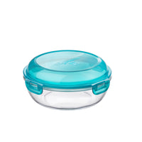 Side view of Frigoverre Evolution 58 oz. Medium Bowl, Blue Lid (Set of 6)