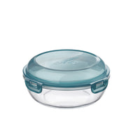 Side view of Frigoverre Evolution 58 oz. Medium Bowl, Grey Lid (Set of 6)