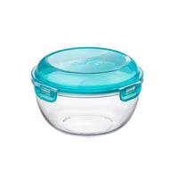 Side view of Frigoverre Evolution 85 oz. Large Bowl, Blue Lid (Set of 4)