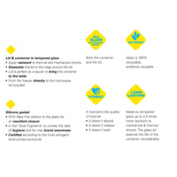 Side view of Frigoverre Future 26.25 oz. Square Food Storage Container (Set of 12)