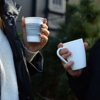 Side view of Icon 10.5 oz. White Opal Glass Mugs (Set of 6)