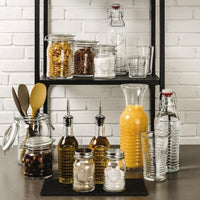 Side view of Officina 1825 33.75 oz. Food & Canning Jar with Swing Top (Set of 6)