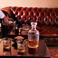 Side view of Officina 1825 7pc Whiskey Set (1 Decanter + 6 DOF Glasses)