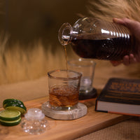 Side view of Officina 1825 7pc Whiskey Set (1 Decanter + 6 DOF Glasses)