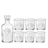Side view of Officina 1825 7pc Whiskey Set (1 Decanter + 6 DOF Glasses)