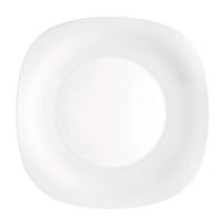 Side view of Parma 10.75" Opal Glass Dinner Plate (Set of 24)