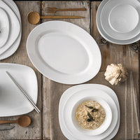 Side view of Parma 10.75" Opal Glass Dinner Plate (Set of 24)